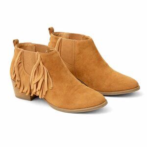 AMERICAN EAGLE Fringe Leather Ankle Booties Size 8